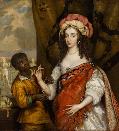 Posthumes Porträt von Maria I. Stuart (1631-1660) mit einem Diener, um 1664 von Adriaen Hanneman