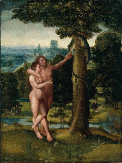 Adam und Eva, um 1520 von Adriaen Isenbrandt or Isenbrant