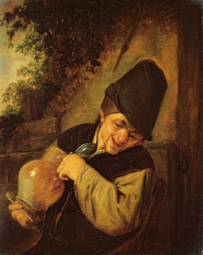 Ein Bauer mit einem Krug und einer Pfeife, ca. 1650-55 von Adriaen Jansz. van Ostade
