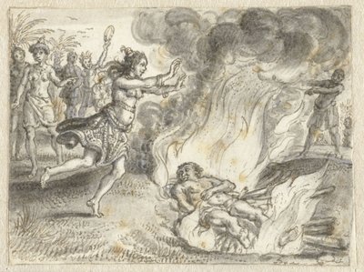 Einäscherung, wie sie von Menschen in einem fernen Land praktiziert wird von Adriaen Pietersz van de Venne
