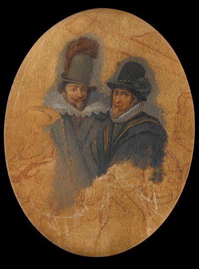 Porträt von Prinzen Maurits (1567-1625) und Frederik Hendrik (1584-1647) von Adriaen Pietersz van de Venne
