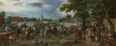 Prinzen Maurice und Friedrich Heinrich auf dem Pferdemarkt von Valkenburg von Adriaen Pietersz van de Venne