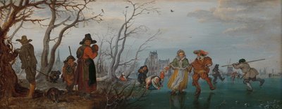 Winter (Vergnügen auf dem Eis) von Adriaen Pietersz van de Venne