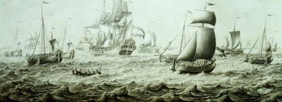 Schiffe in stürmischen Gewässern von Adriaen van Salm