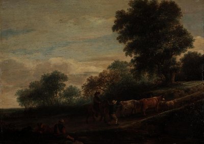 Landschaft mit Hirten und Vieh von Adriaen van Ostade
