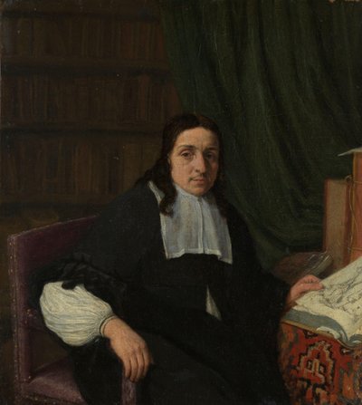 Porträt eines Sammlers, möglicherweise Constantijn Sennepart (1625-1703) von Adriaen van Ostade