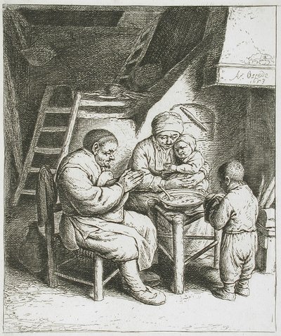 Das Tischgebet von Adriaen van Ostade