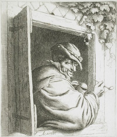 Der Raucher am Fenster von Adriaen van Ostade