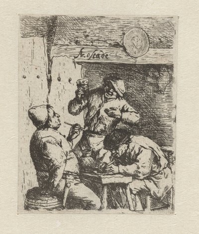 Zwei Raucher und ein Trinker in einer Herberge von Adriaen van Ostade