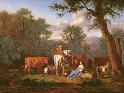 Landschaft mit Vieh und Figuren, 1664 von Adriaen van de Velde