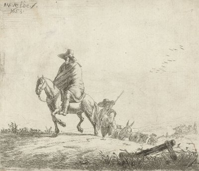 Reiter und Viehtreiber auf einem Feldweg, 1653 von Adriaen van de Velde