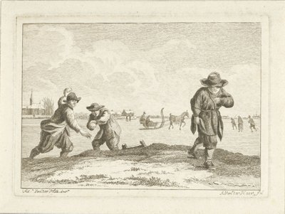 Schneeballwerfer, graviert von Anthonij van der Haer, ca. 1745-85 von Adriaen van de Velde