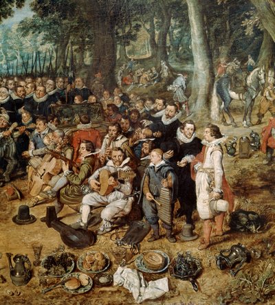 Allegorie des Waffenstillstands von 1609 zwischen den Niederlanden und Spanien (Detail), 17. Jahrhundert von Adriaen van de Venne