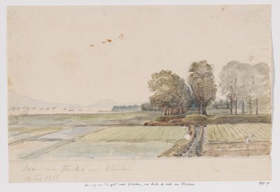 Landschaft mit Straße von Tangkil nach Cirebon und Blick auf die Reede von Cirebon, West-Java von Adrianus Johannes Bik