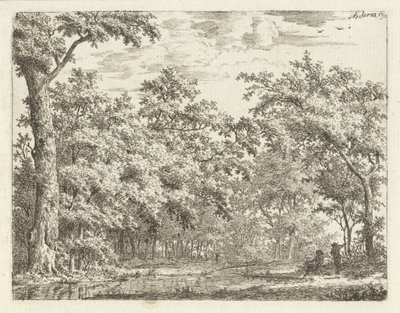 Zwei Figuren am Wasser im Wald von Adrianus Serné