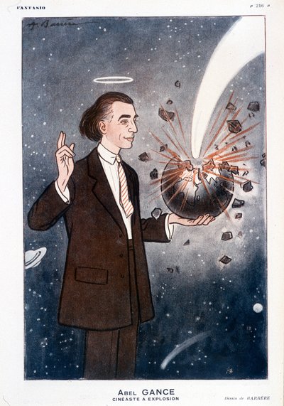 Abel Gance (1889-1981), explosiver Filmemacher. In Fantasio 01/12/1930. Zeichnung von Barrère. von Adrien Barrere