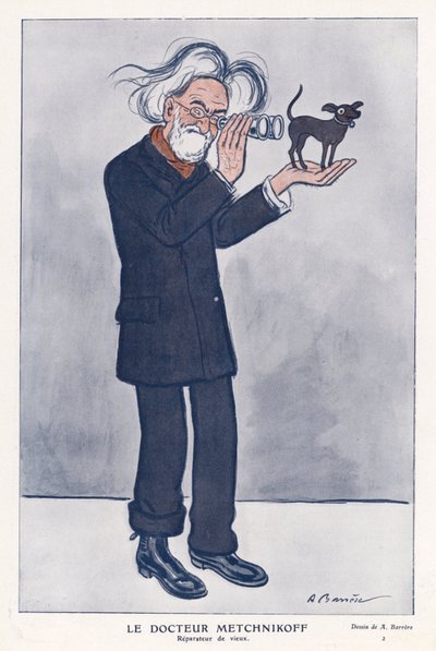 Elie Metchnikoff, russischer Zoologe (Farblithografie) von Adrien Barrere