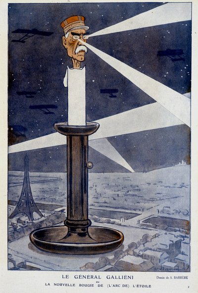 General Gallieni oder die neue Kerze (vom Bug) des Sterns. In Fantasio 01.12.1915. Zeichnung von A. Barrère. von Adrien Barrere
