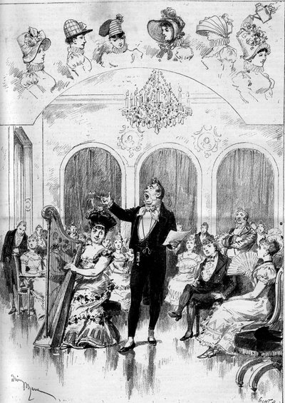 Aufführung einer Oper: "Janot" mit Musik von Charles Lecocq (1832-1918) und einem Libretto von Ludovic Halevy (1834-1908) und Henri (Henry) Meilhac (1831-1897) mit Marie Desclauzas (1840-1912) (Alexina), Alfred Jolly (18.. -1891) (Chateauminet), Jeane Gra von Adrien Emmanuel Marie
