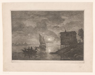 Fähre bei Nacht Le bac von Adrien Manglard (attributed to)