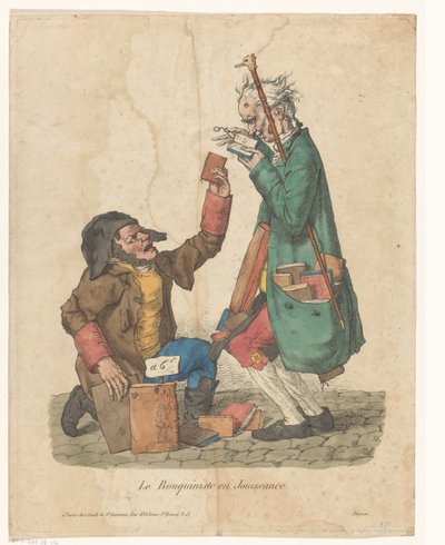 Buchhändler mit einem Kunden auf der Straße von Adrien Victor Auger