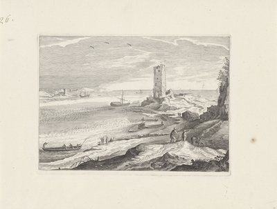 Meeresansicht mit der Ruine eines Turms von Aegidius Sadeler (II) (attributed to)