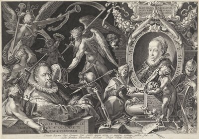 Allegorisches Porträt von Bartholomeus Spranger und seiner Frau Christina Muller von Egidius  Sadeler (II)