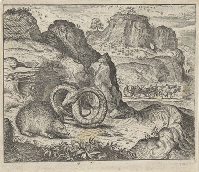 Fabel vom Igel und der Schlange von Egidius  Sadeler (II)