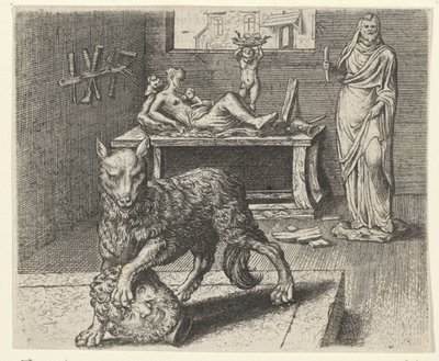 Fabel vom Wolf und der Statue von Egidius  Sadeler (II)