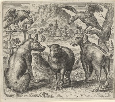 Fabel vom Wolf und seinem Prozess gegen das Schaf von Egidius  Sadeler (II)