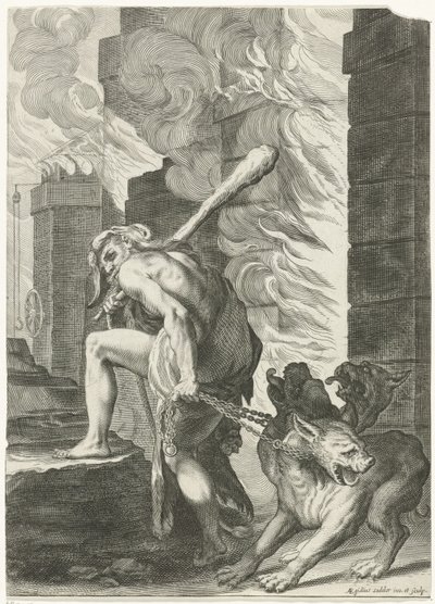 Herkules und Cerberus von Egidius  Sadeler (II)