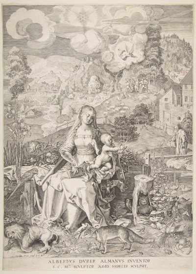 Jungfrau und Kind in einer Landschaft, ca. 1597 von Aegidius Sadeler II