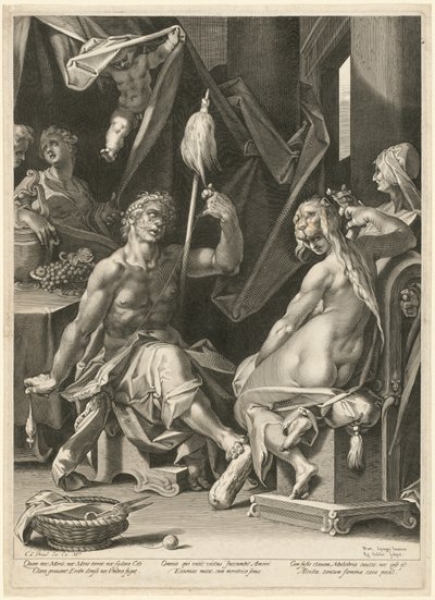 Herkules und Omphale von Aegidius Sadeler II, after Bartholomaeus Spranger