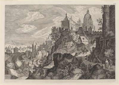 Felsige Landschaft in Böhmen von Aegidius Sadeler II after Pieter Stevens