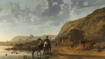 Flusslandschaft mit Reitern von Aelbert Cuyp