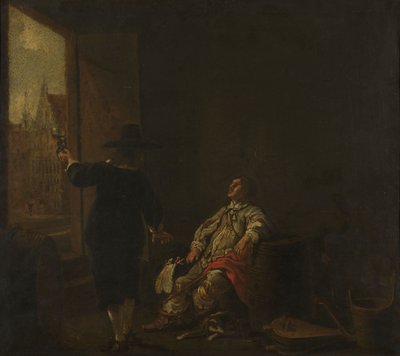 Schild eines Weingeschäfts von Aelbert Cuyp