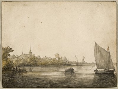 Ansicht von IJsselmonde über den Neuen Maas von Aelbert Cuyp