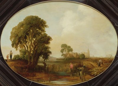 Landschaft mit Schilfschneidern, 17. Jahrhundert von Aert van der Neer