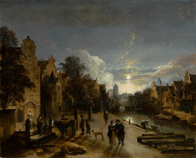 Kanalszene im Mondlicht von Aert van der Neer