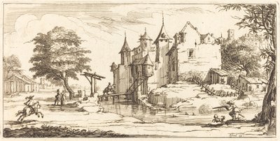 Schloss mit Zugbrücke von After Jacques Callot