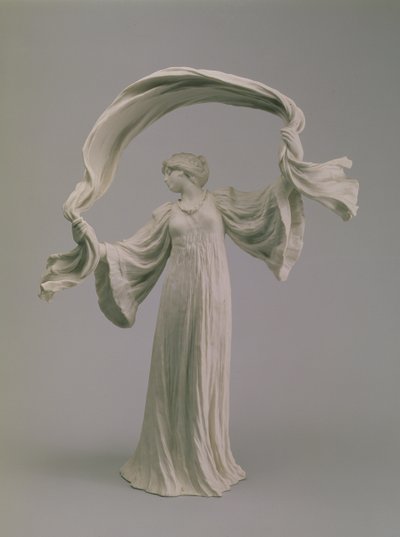Tänzerin mit einem Schal von einem Tischmittelstück, Sevres, 1900 von Agathon Leonard