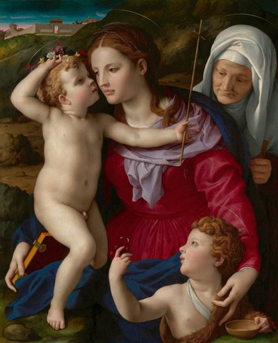Jungfrau und Kind mit der Heiligen Elisabeth und Johannes dem Täufer von Agnolo Bronzino