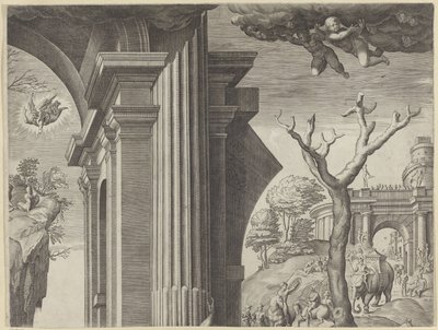 Anbetung durch die Könige (rechter oberer Teil) von Agostino Carracci
