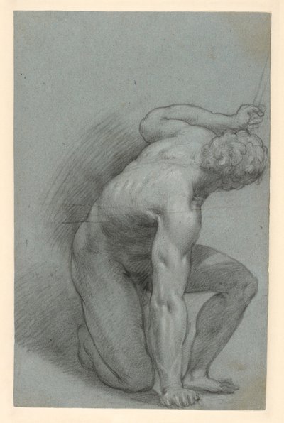Kniende Figur (recto); Liegende Figur (verso) von Agostino Carracci