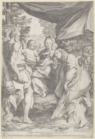 Maria mit Kind und der heilige Hieronymus und Maria Magdalena von Agostino Carracci