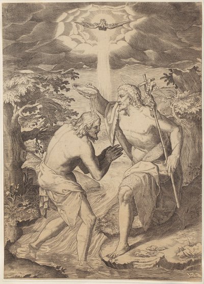 Taufe Christi von Agostino Carracci