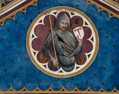 Lotharius, dux populi, Detail des vierten Bogens der Decke (Fresko) von Agostino di Marsiglio