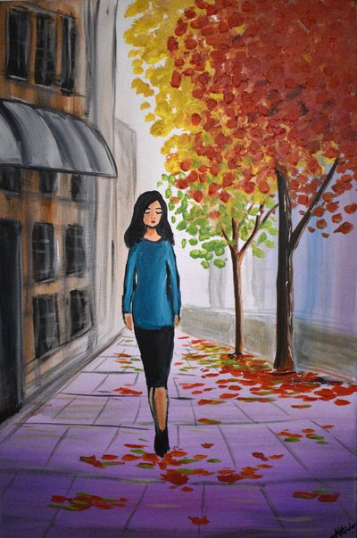 Herbstspaziergang der Frau von Aisha Haider