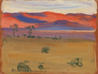 Sonnenuntergang in der Savanne von Akseli Valdemar Gallen-Kallela