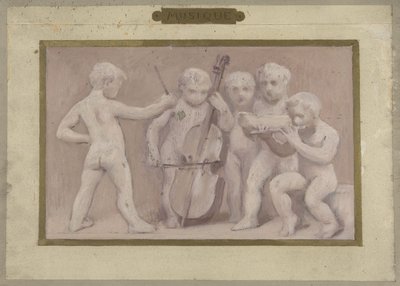 Skizze für den Festsaal des Hôtel de Ville de Paris: Musik von Albert Aublet